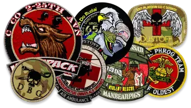 Custom embroidered patches with merrowed borders made in the USA by Custom Iron On Patch